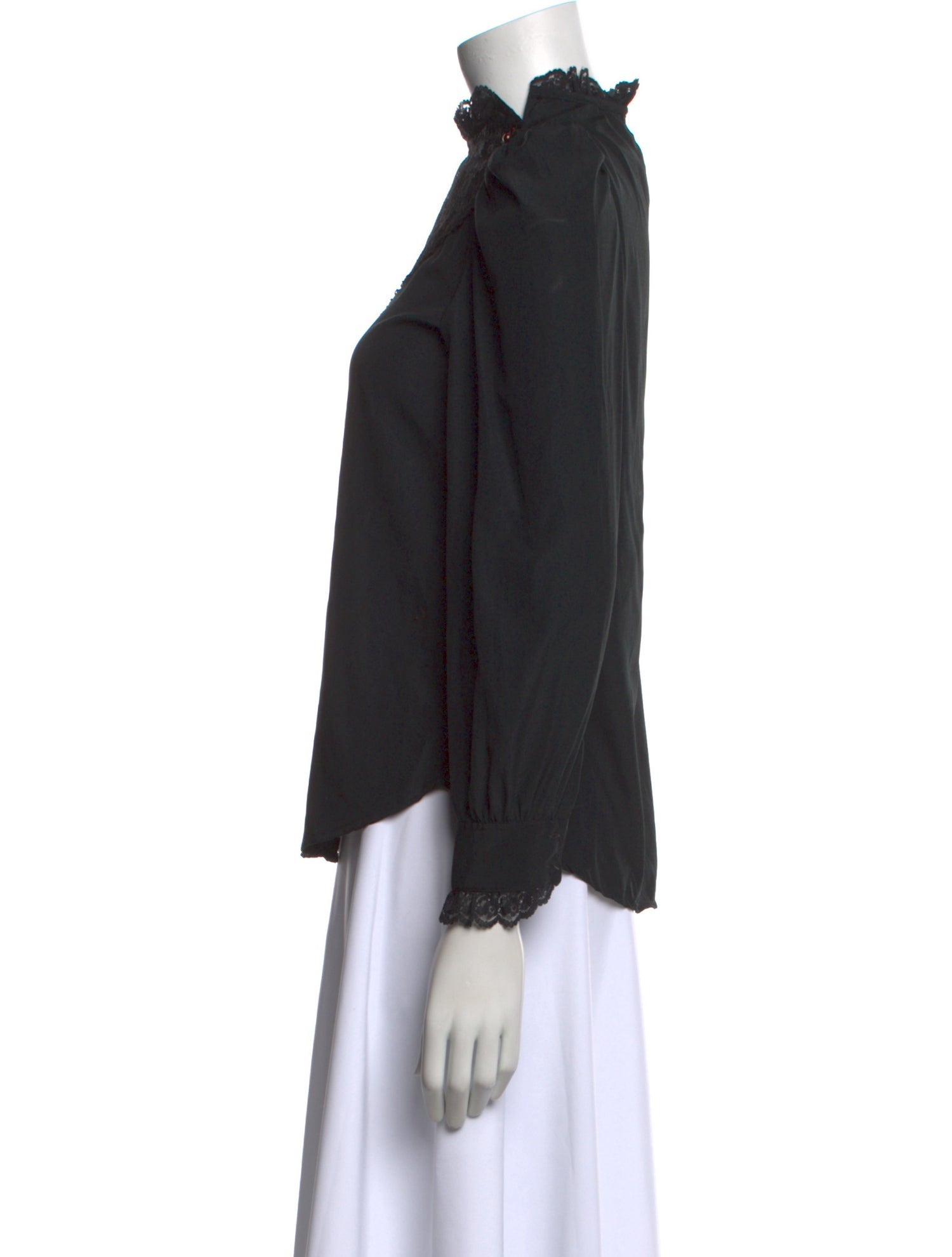 Oscar de la Renta Sport Mock Neck Three-Quarter Sleeve Blouse