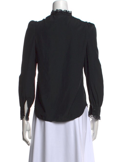 Oscar de la Renta Sport Mock Neck Three-Quarter Sleeve Blouse