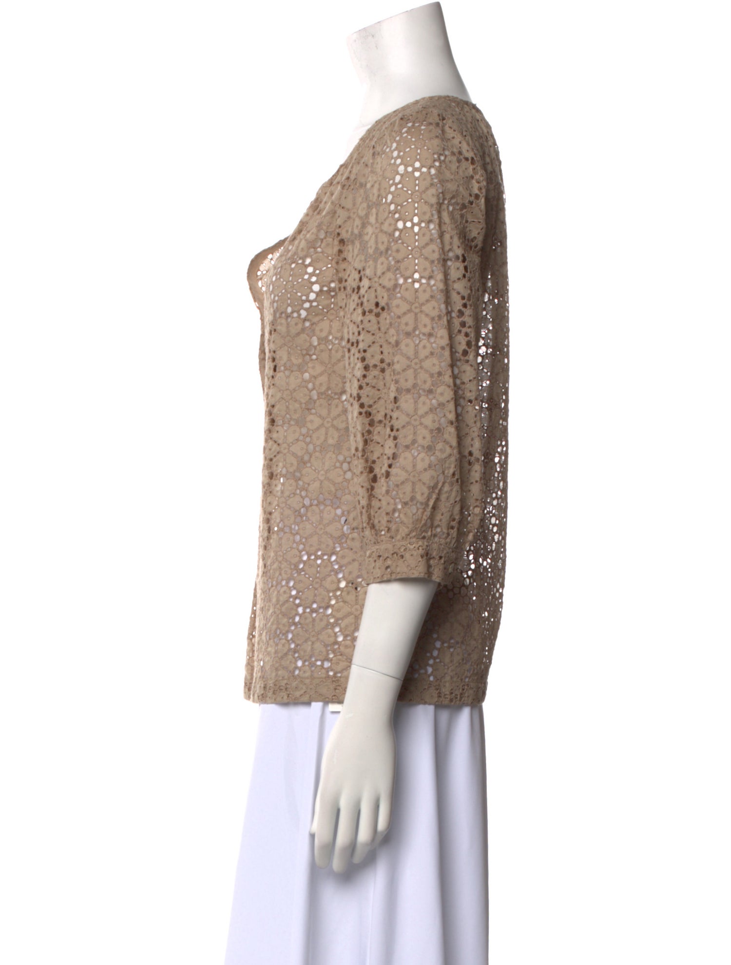 Organic by John Patrick Scoop Neck Three-Quarter Sleeve Blouse