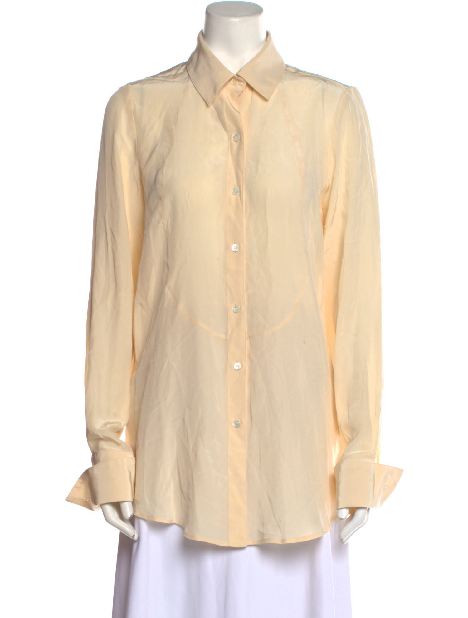 Organic by John Patrick Silk Long Sleeve Button-Up Top