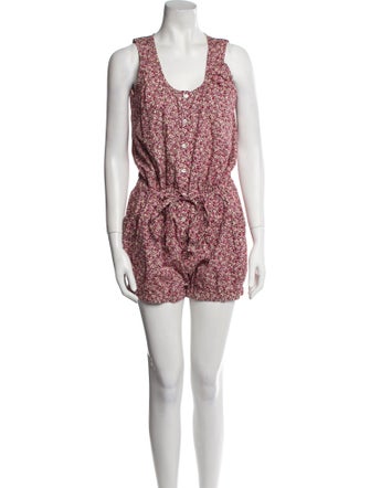 Organic by John Patrick Floral Print Scoop Neck Romper