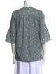 Organic by John Patrick Printed Crew Neck Button-Up Top