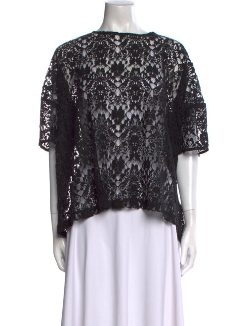 Organic by John Patrick Lace Pattern Bateau Neckline Blouse