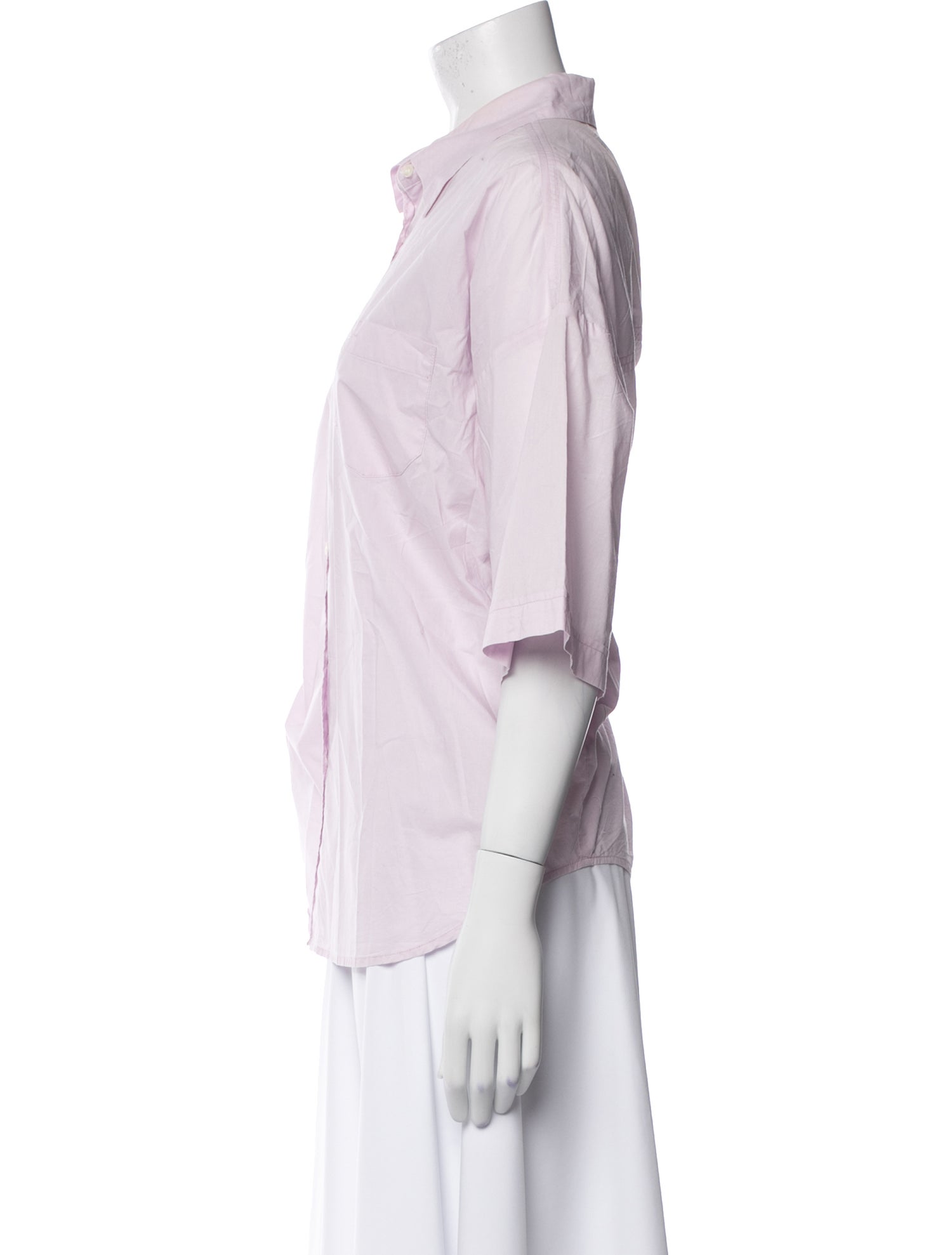 Organic by John Patrick Three-Quarter Sleeve Button-Up Top