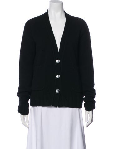 Pre-owned Organic By John Patrick Cashmere V-neck Sweater In Black