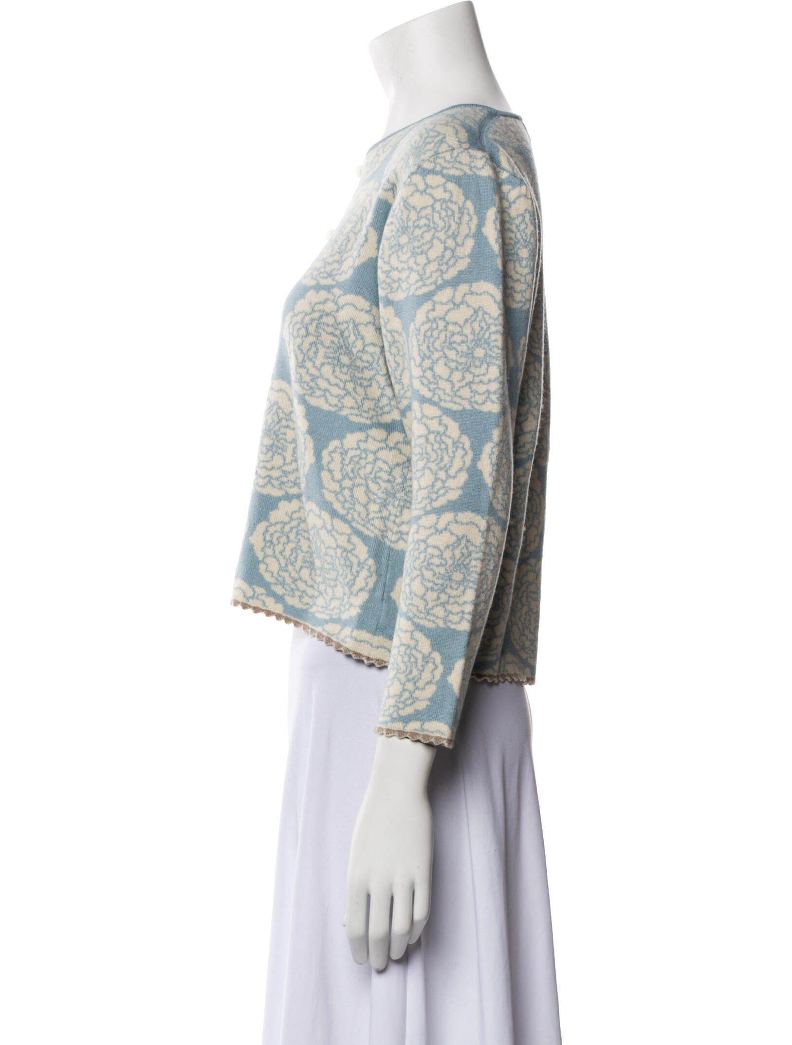 Oleana Wool Printed Sweater