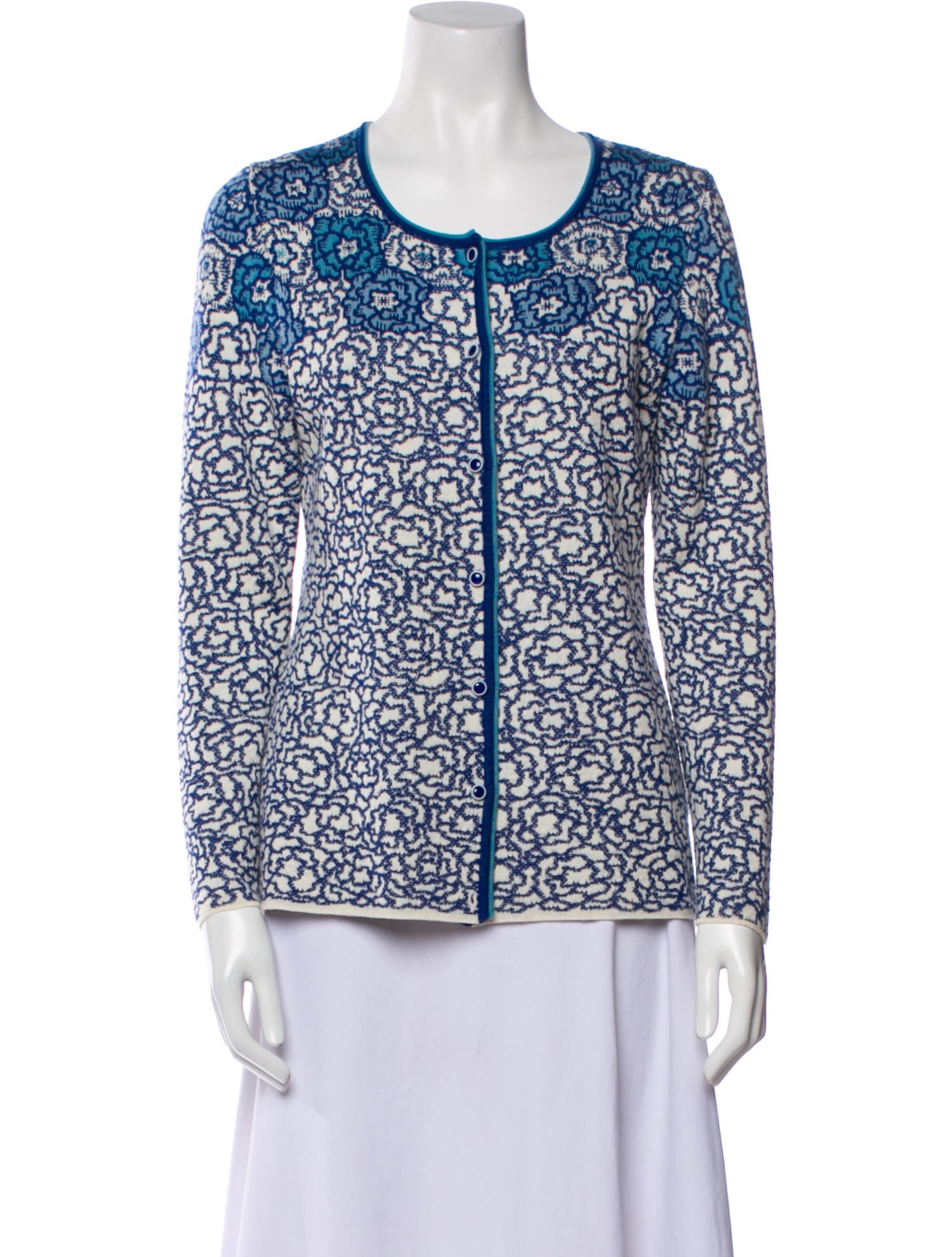 Oleana Merino Wool Printed Sweater