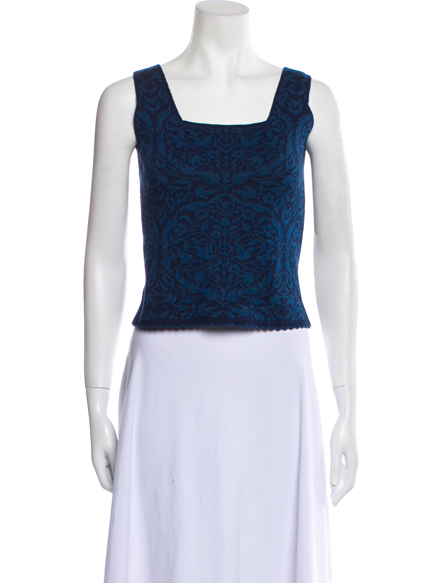 Oleana Wool Square Neckline Crop Top
