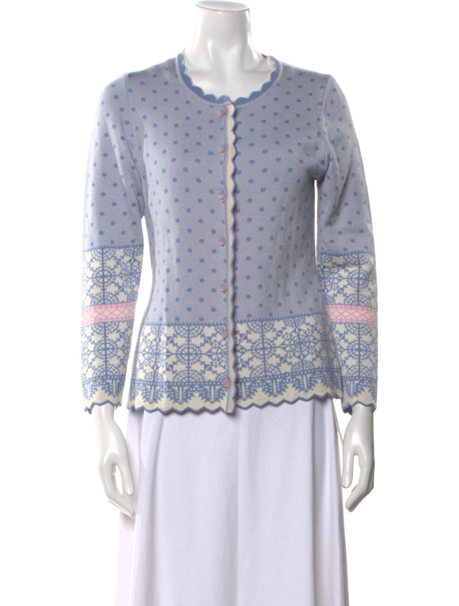 Oleana Merino Wool Printed Sweater