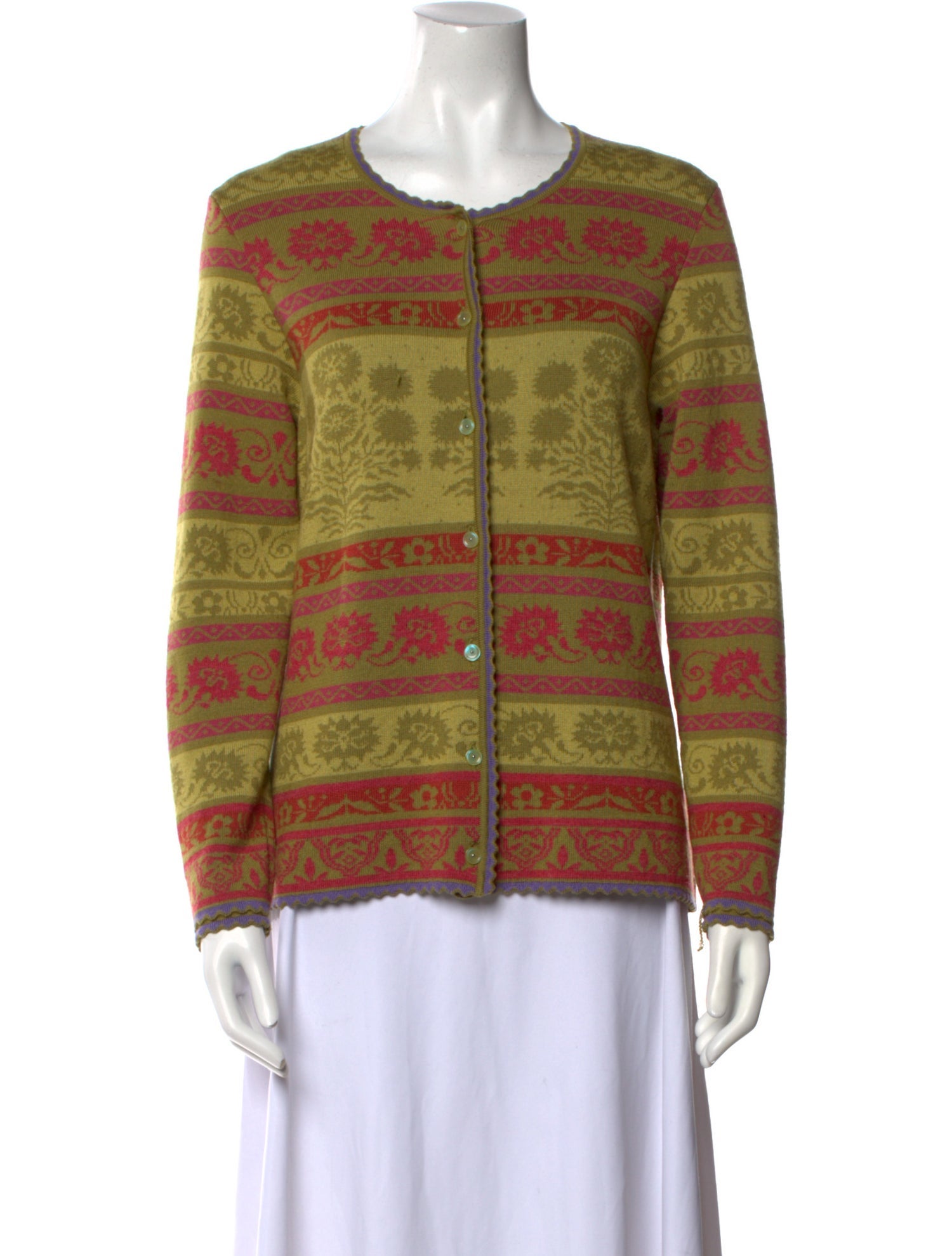 Oleana Wool Floral Print Sweater