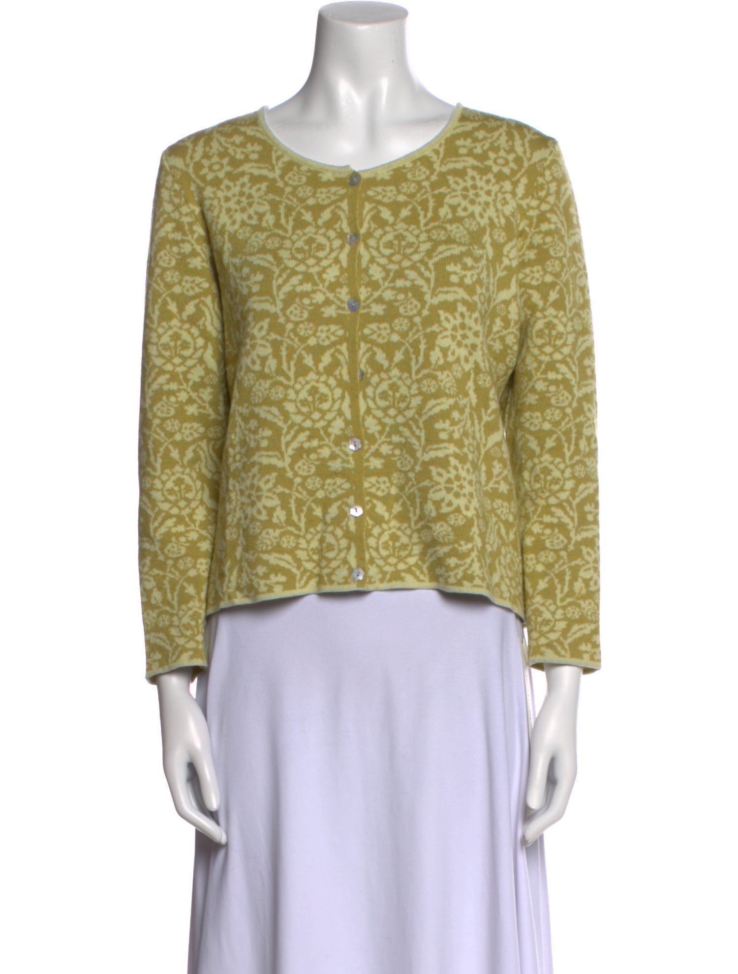 Oleana Wool Floral Print Sweater