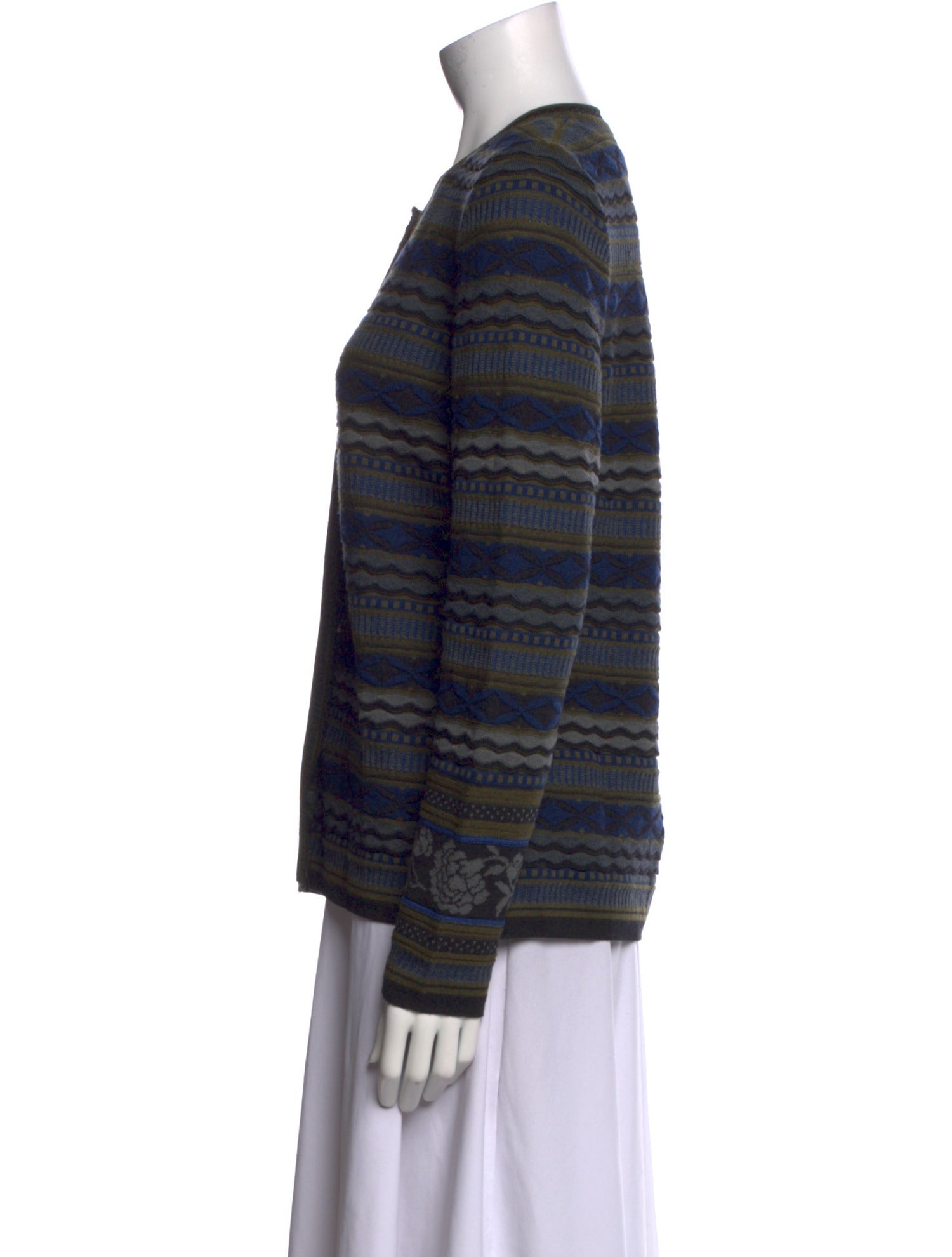Oleana Merino Wool Striped Sweater