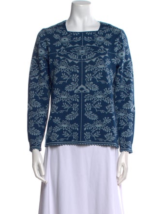 Oleana Wool Printed Sweater