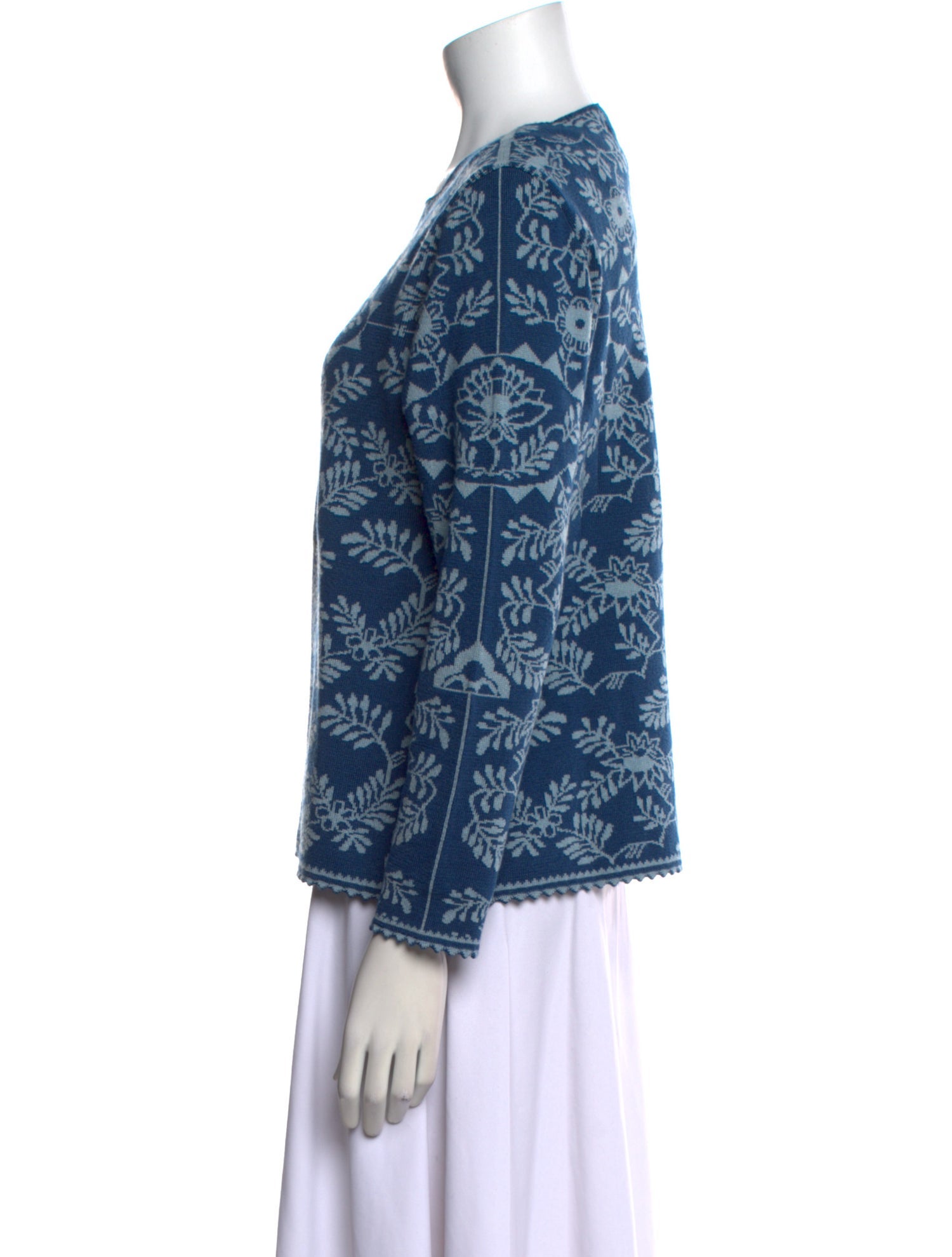 Oleana Wool Printed Sweater