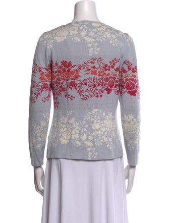 Oleana Merino Wool Floral Print Sweater