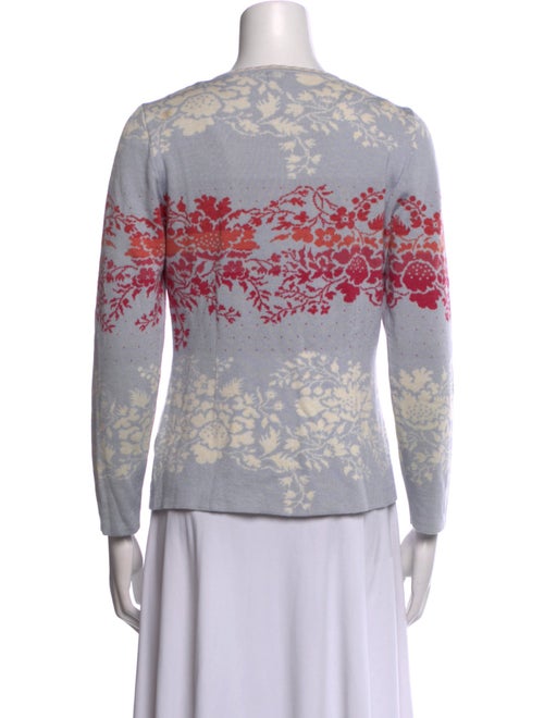 Oleana Merino Wool Floral Print Sweater