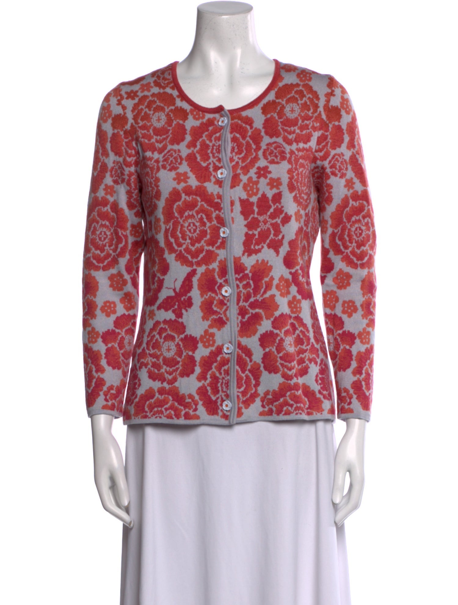 Oleana Merino Wool Printed Sweater