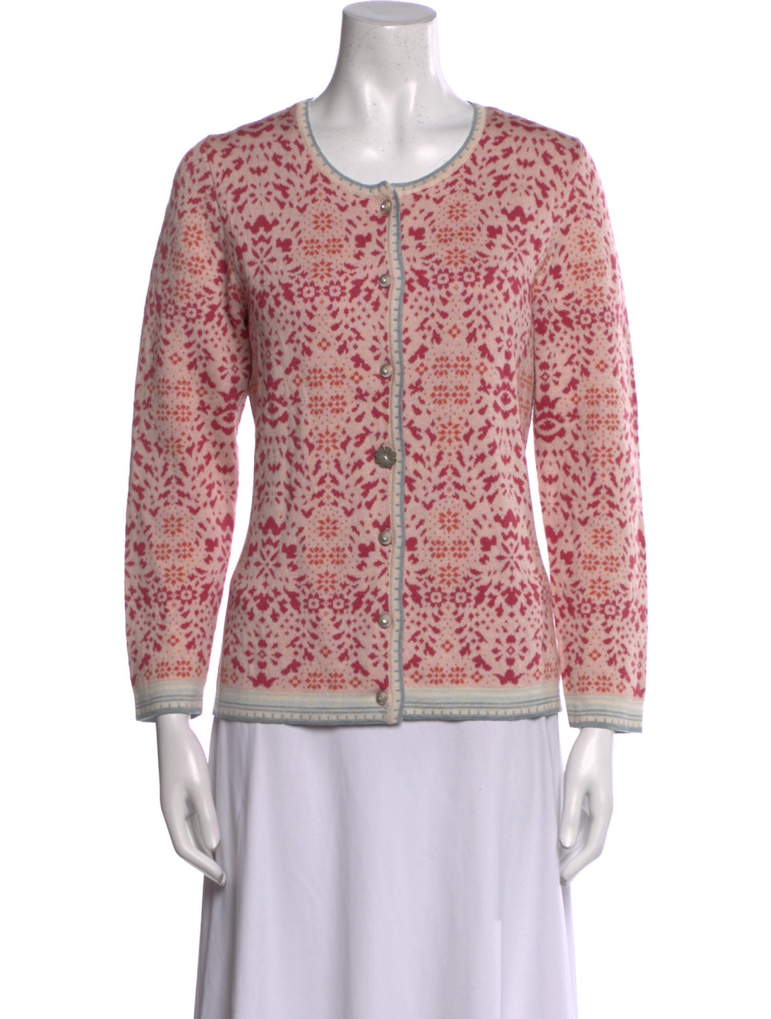 Oleana Merino Wool Printed Sweater