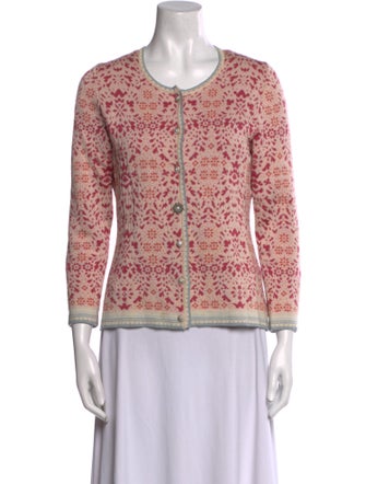 Oleana Merino Wool Printed Sweater