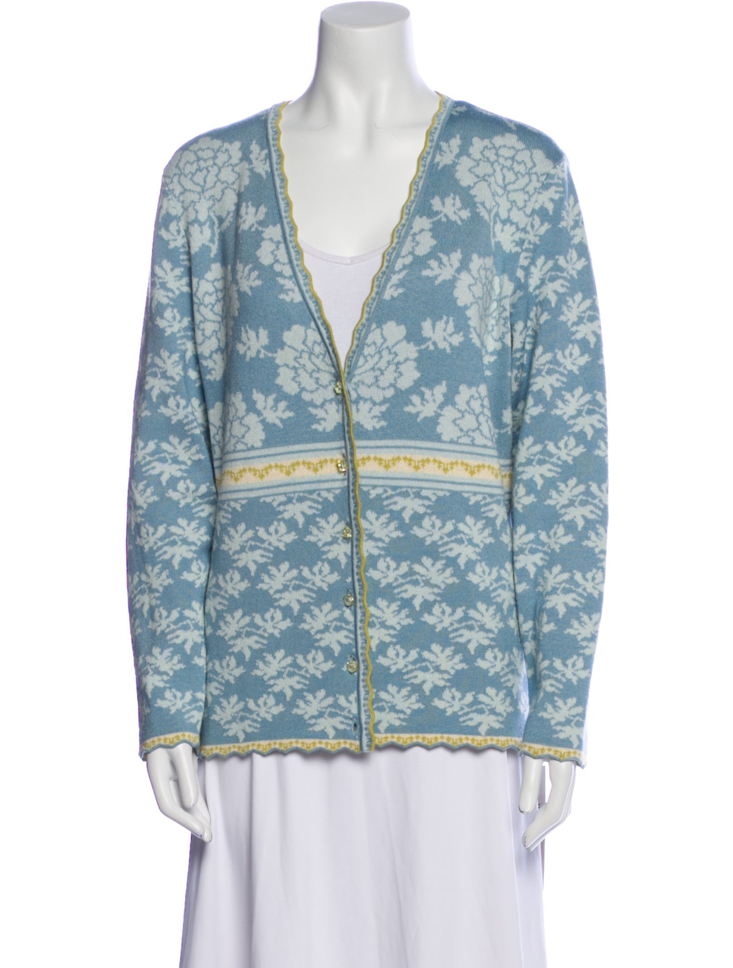 Oleana Wool Floral Print Sweater