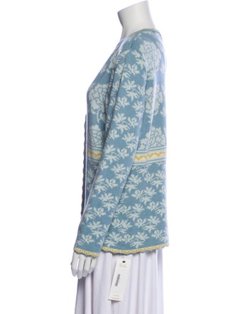 Oleana Wool Floral Print Sweater