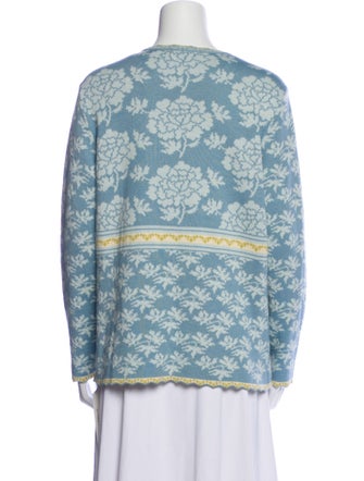 Oleana Wool Floral Print Sweater