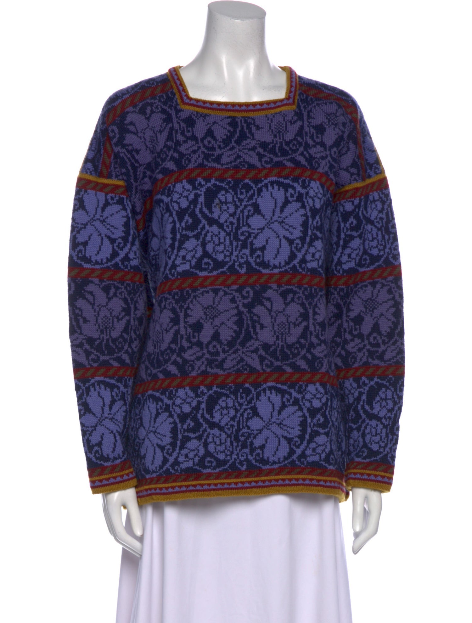 Oleana Wool Printed Sweater