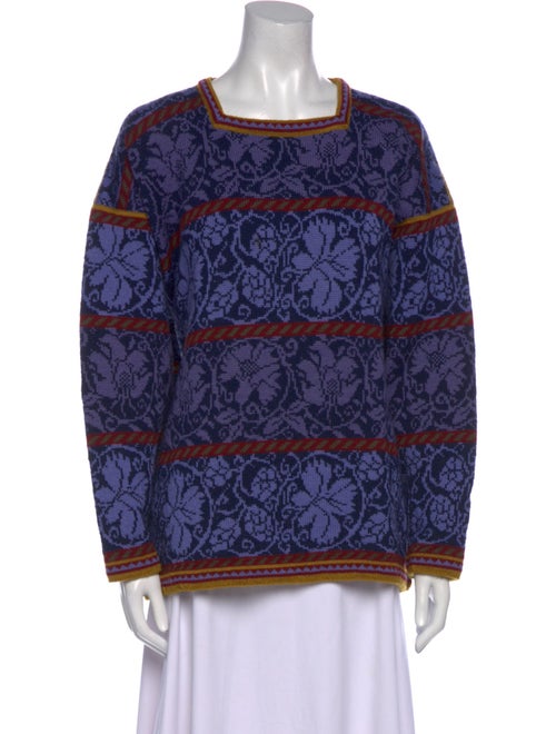 Oleana Wool Printed Sweater