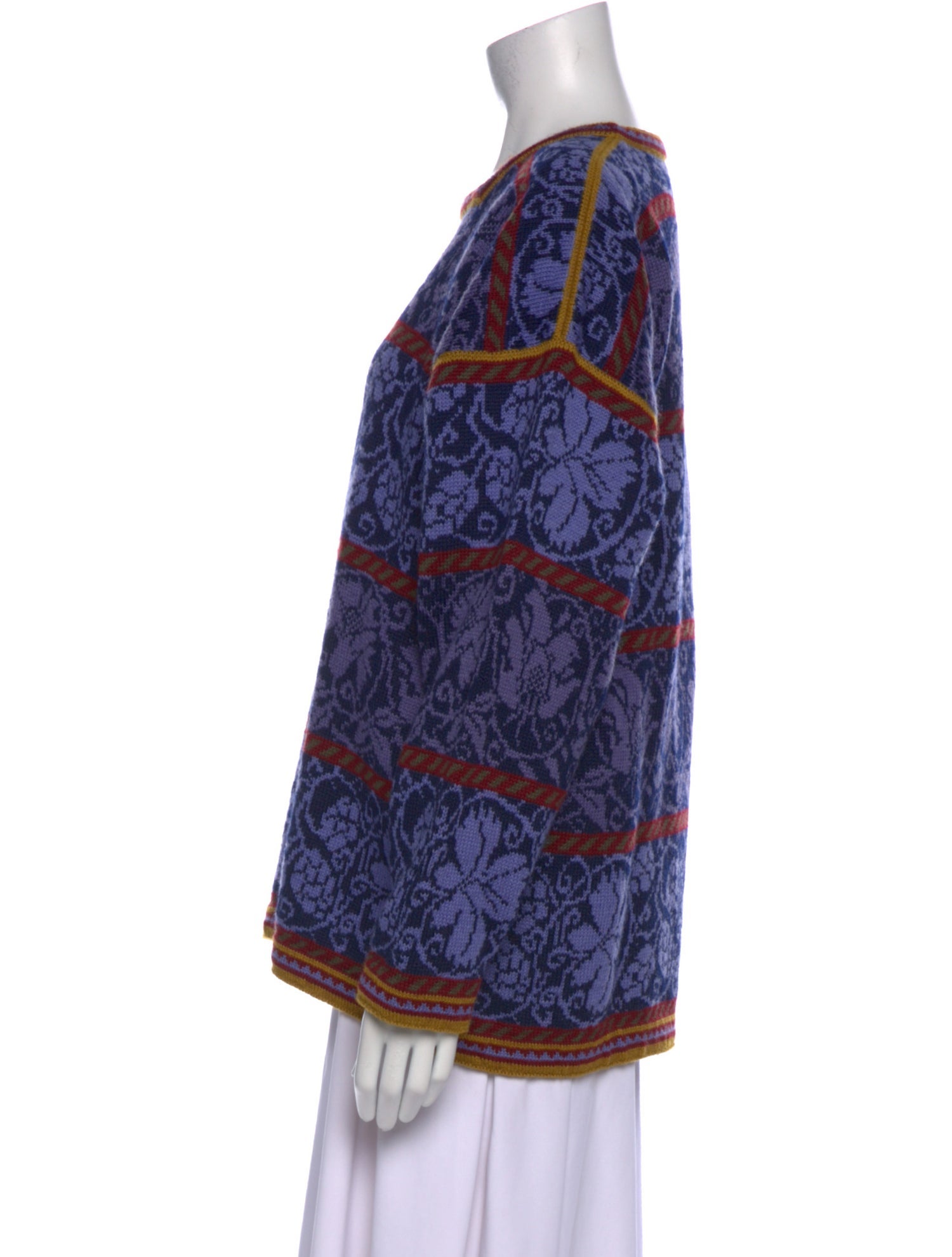 Oleana Wool Printed Sweater