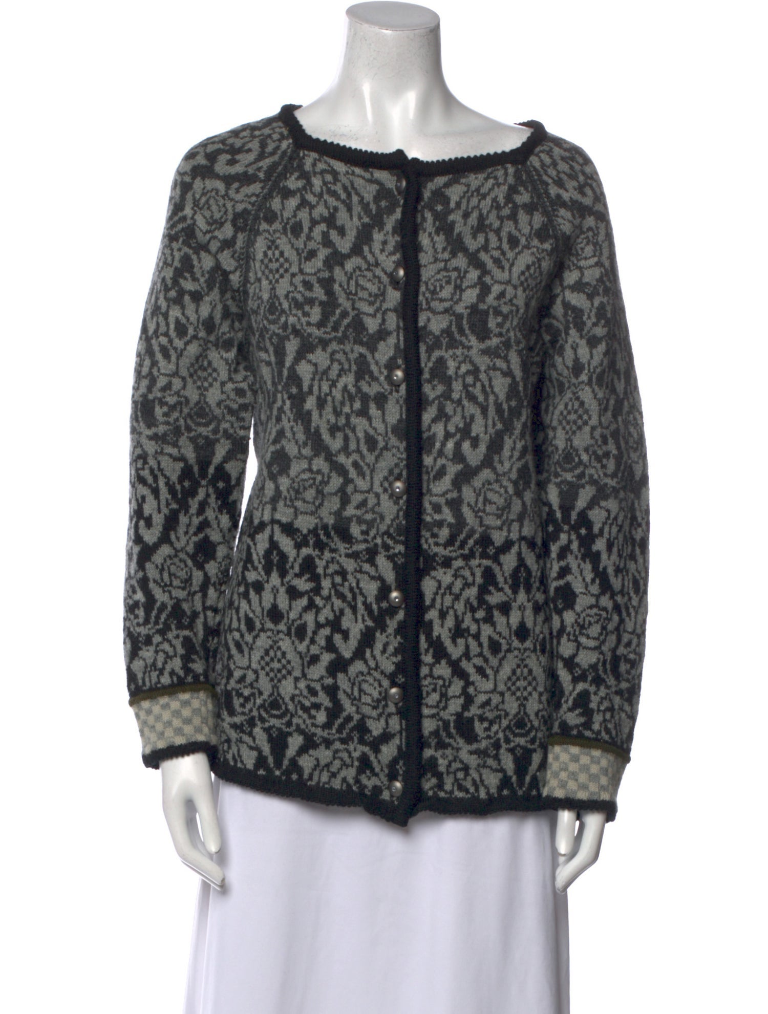 Oleana Wool Printed Sweater