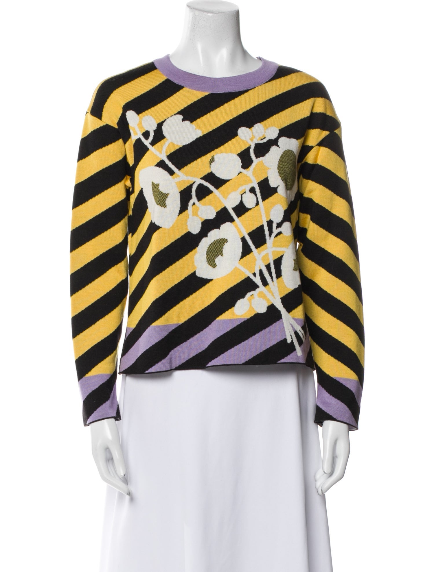 Oleana Merino Wool Striped Sweater