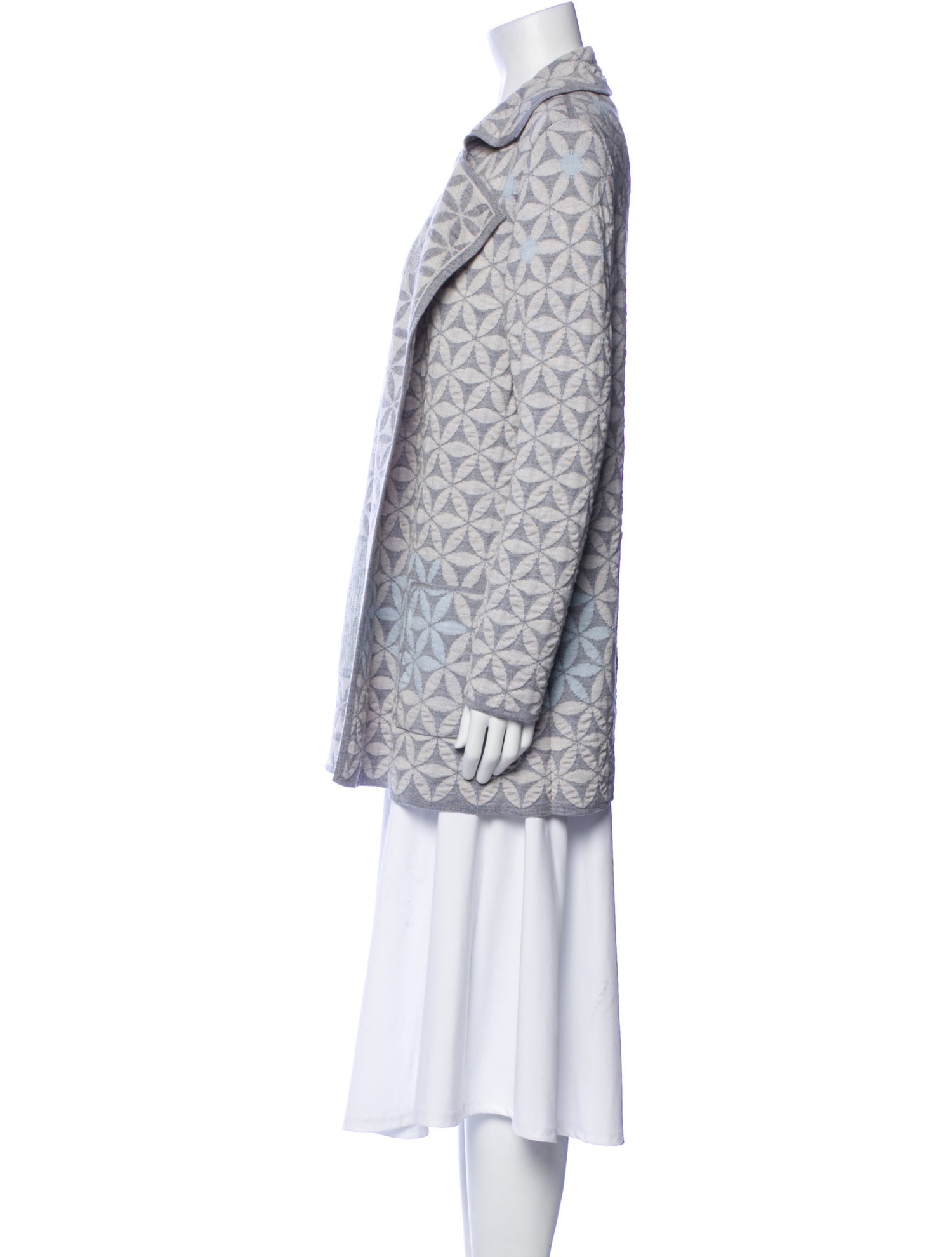 Oleana Merino Wool Floral Print Sweater