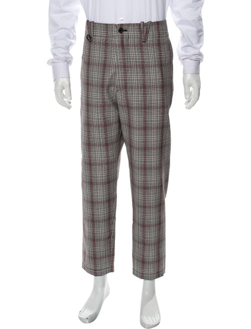 Oamc Plaid Print Pants Red