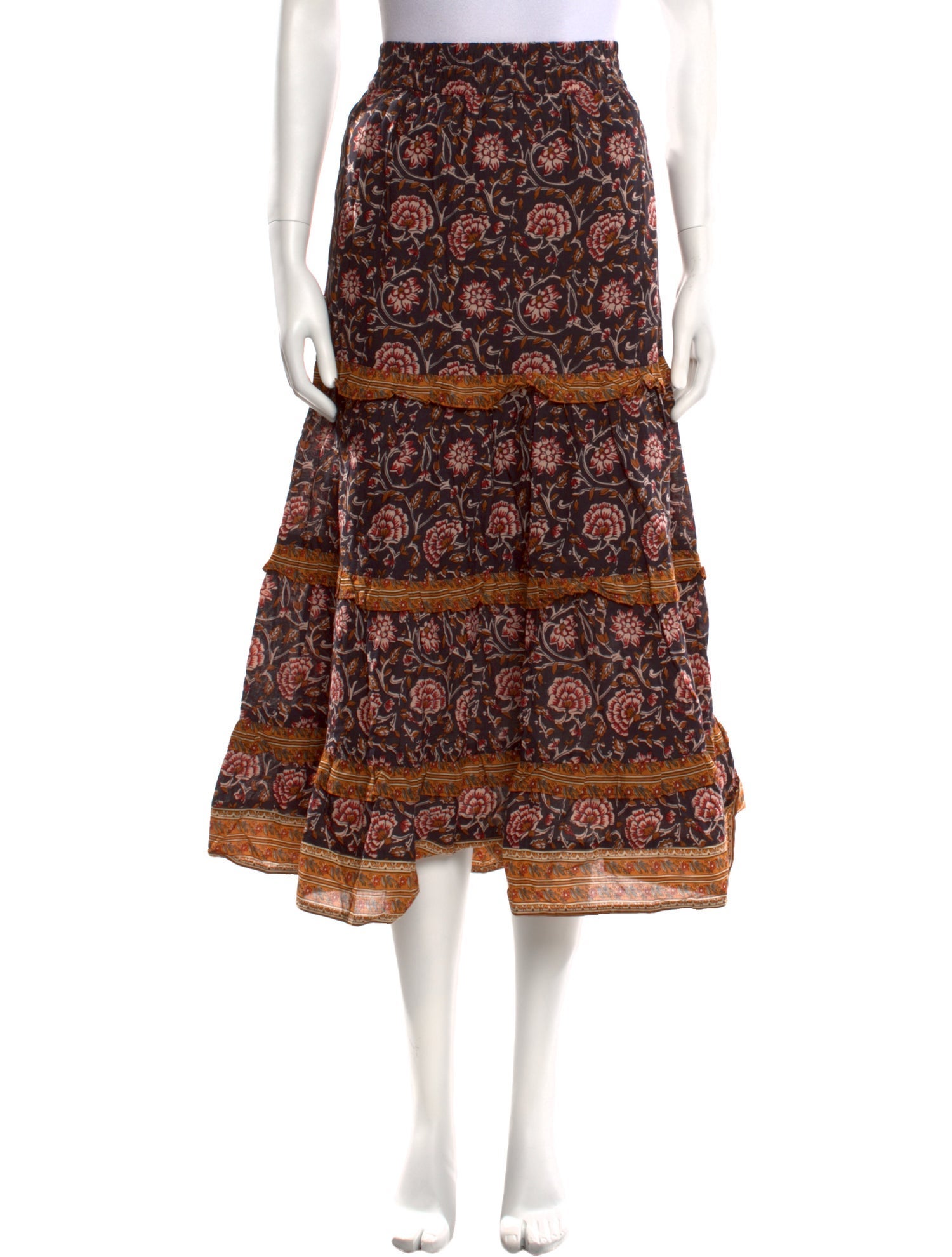 Othilia Floral Print Midi Length Skirt w/ Tags