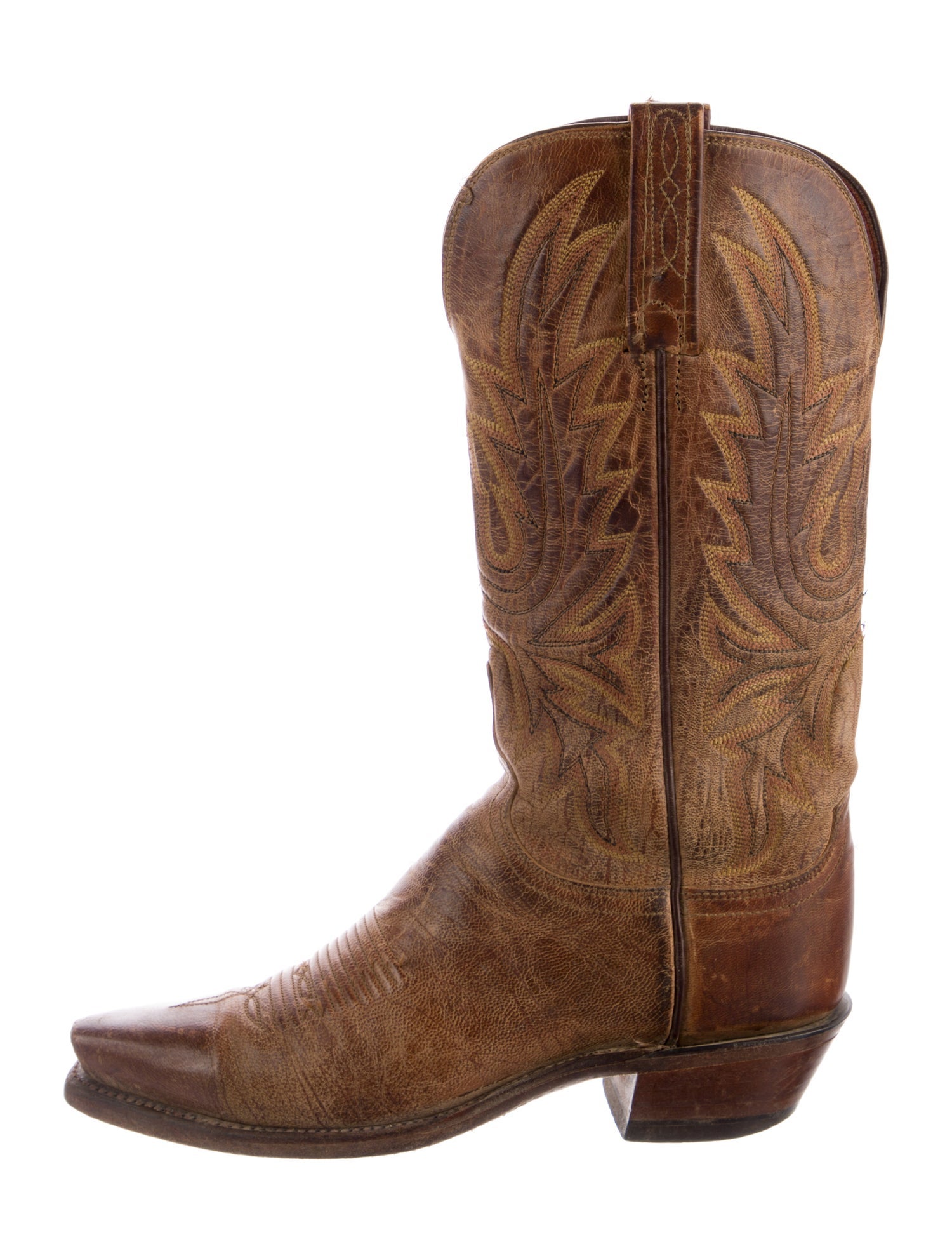 1883 by Lucchese Leather Distressed Accents Western Boots