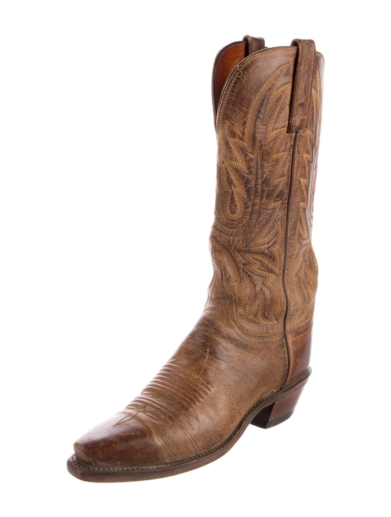 1883 by Lucchese Leather Distressed Accents Western Boots
