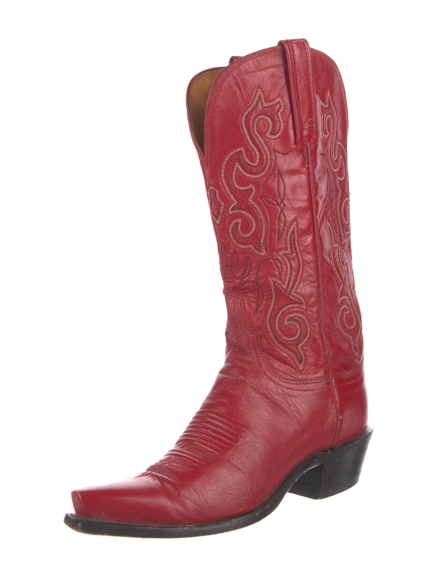 1883 by Lucchese Leather Embroidered Accent Western Boots