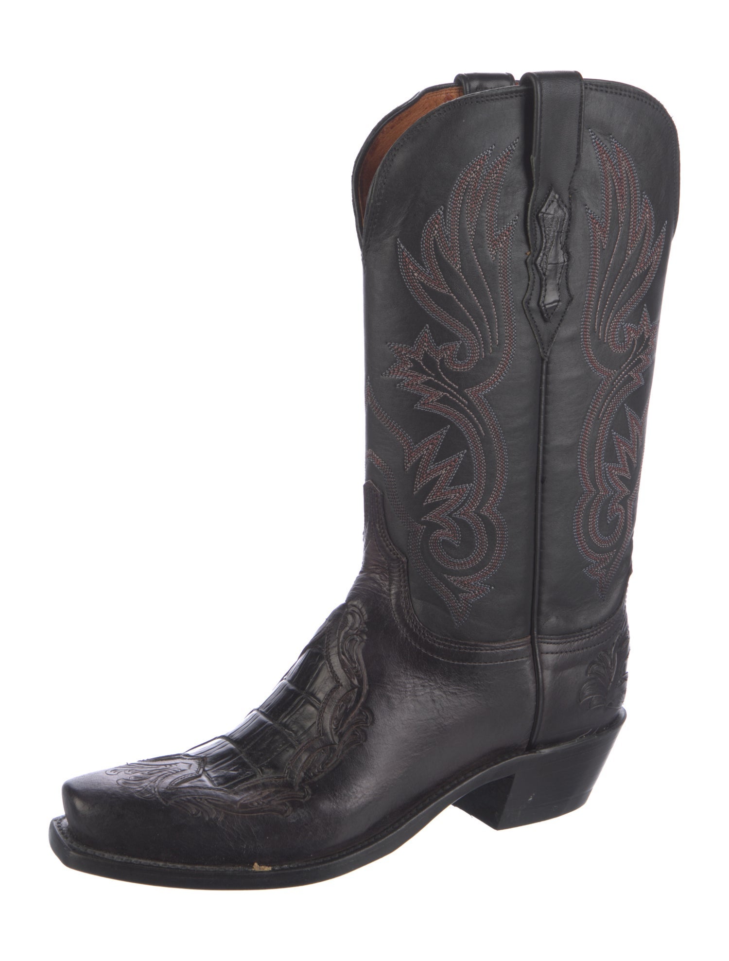 1883 by Lucchese Leather Patterned Western Boots