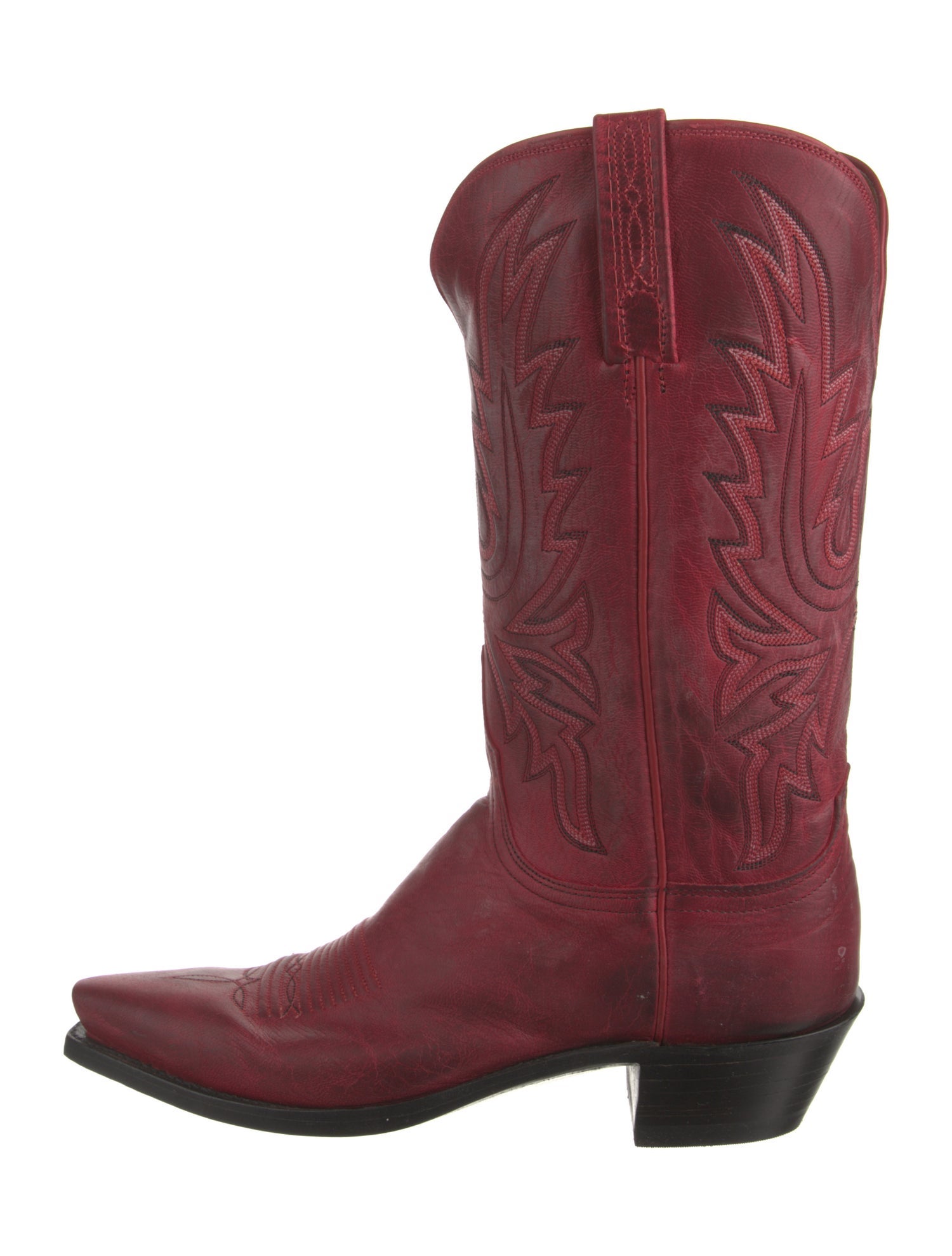 1883 by Lucchese Leather Embroidered Accent Western Boots