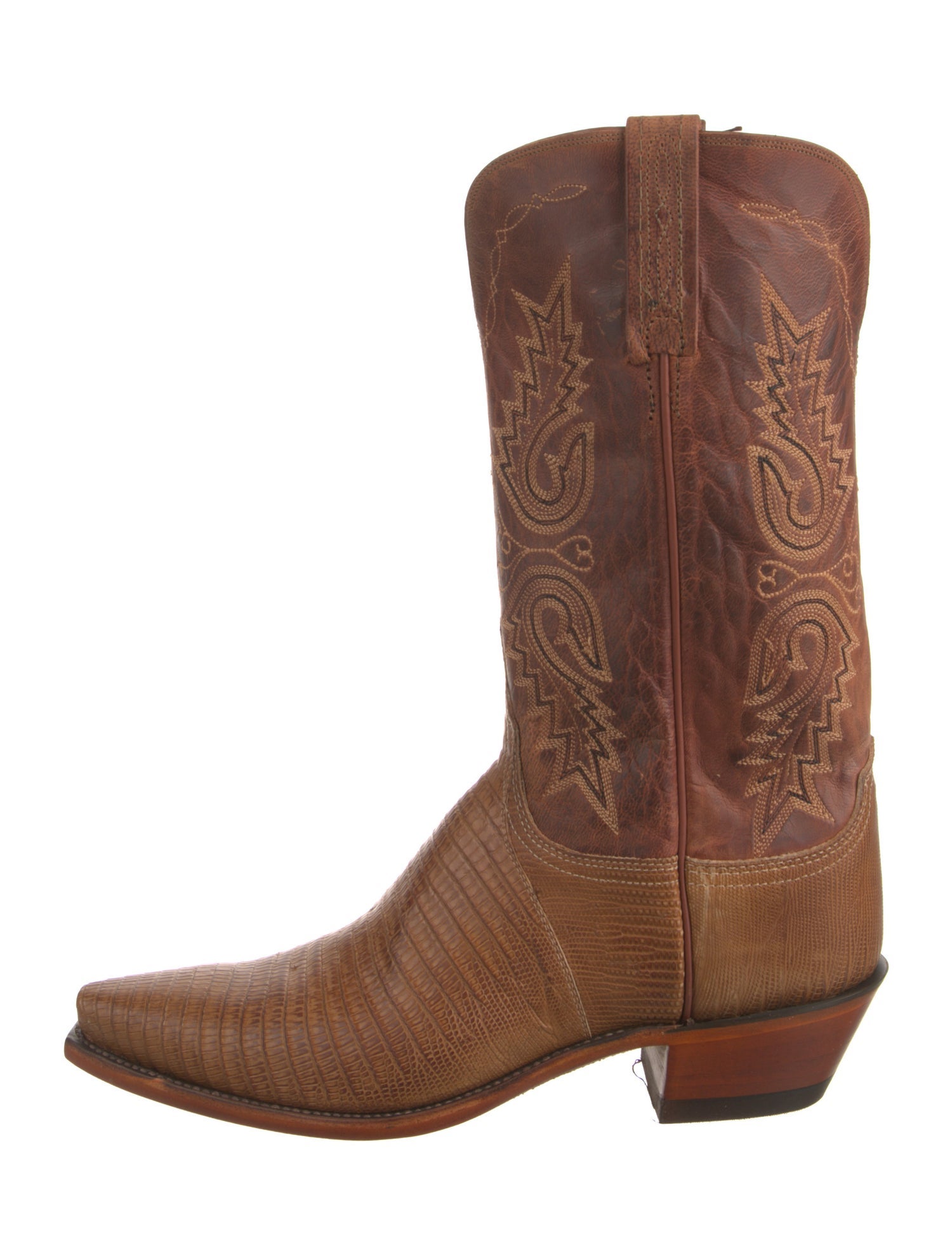 1883 by Lucchese Leather Embroidered Accent Western Boots