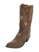 1883 by Lucchese Suede Floral Print Western Boots