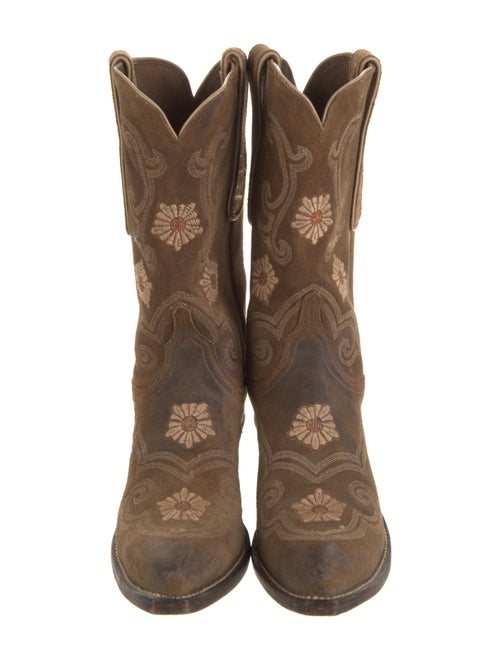 1883 by Lucchese Suede Floral Print Western Boots