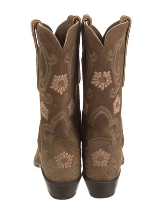 1883 by Lucchese Suede Floral Print Western Boots