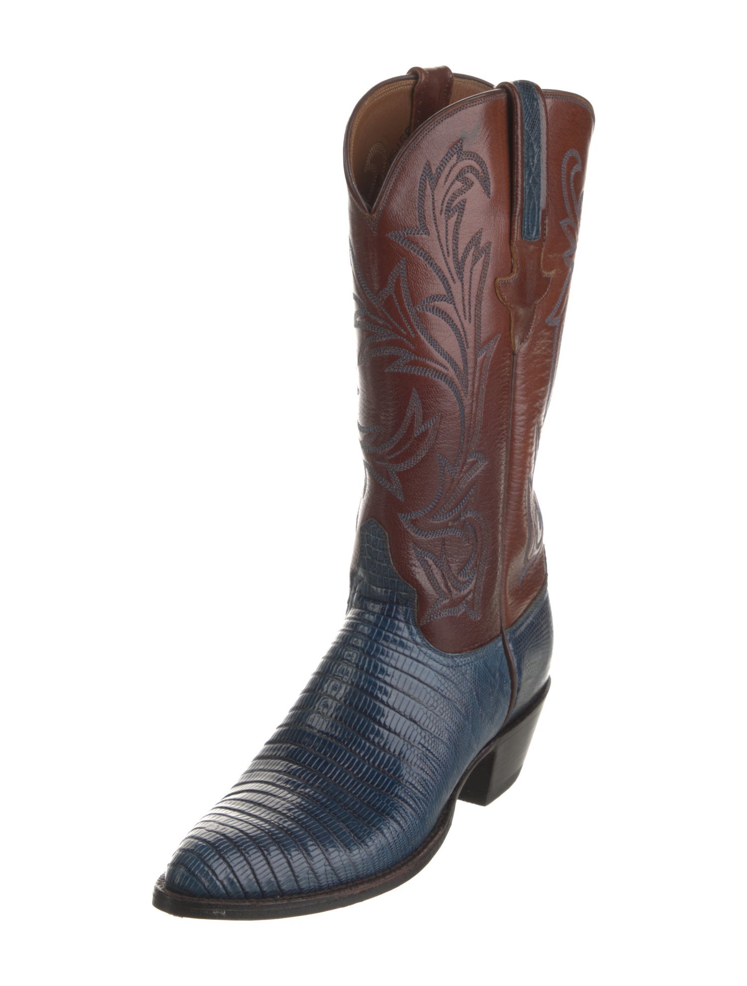 1883 by Lucchese Lizard Colorblock Pattern Western Boots