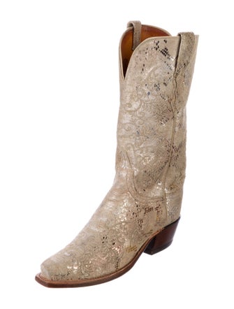1883 by Lucchese Suede Animal Print Western Boots