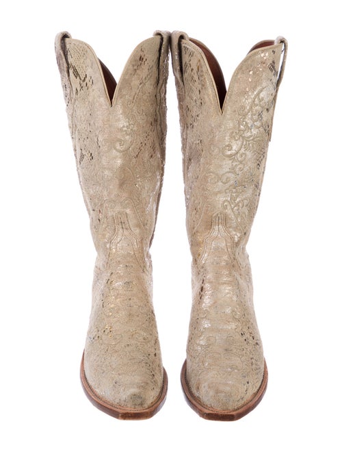 1883 by Lucchese Suede Animal Print Western Boots