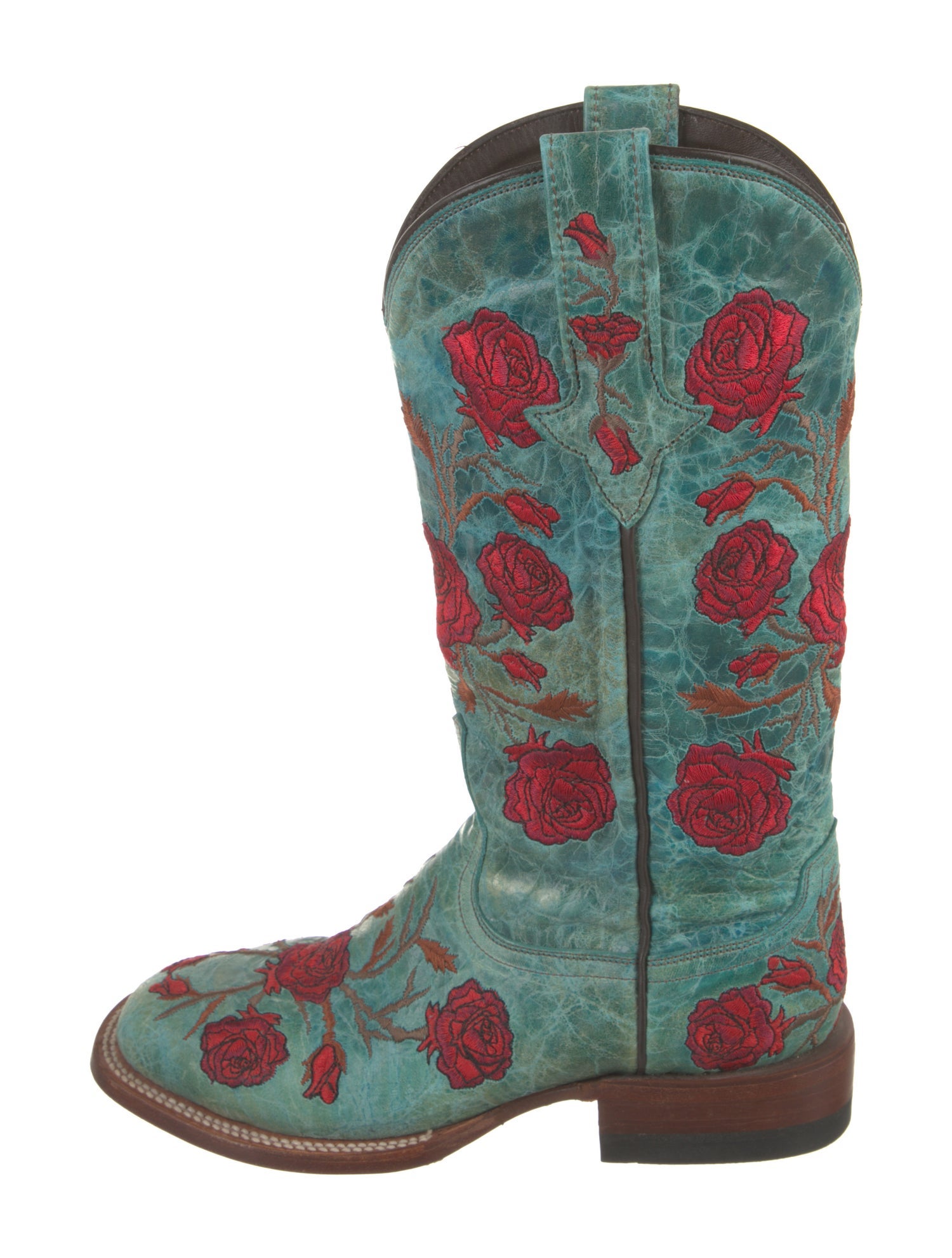 1883 by Lucchese Leather Floral Print Western Boots