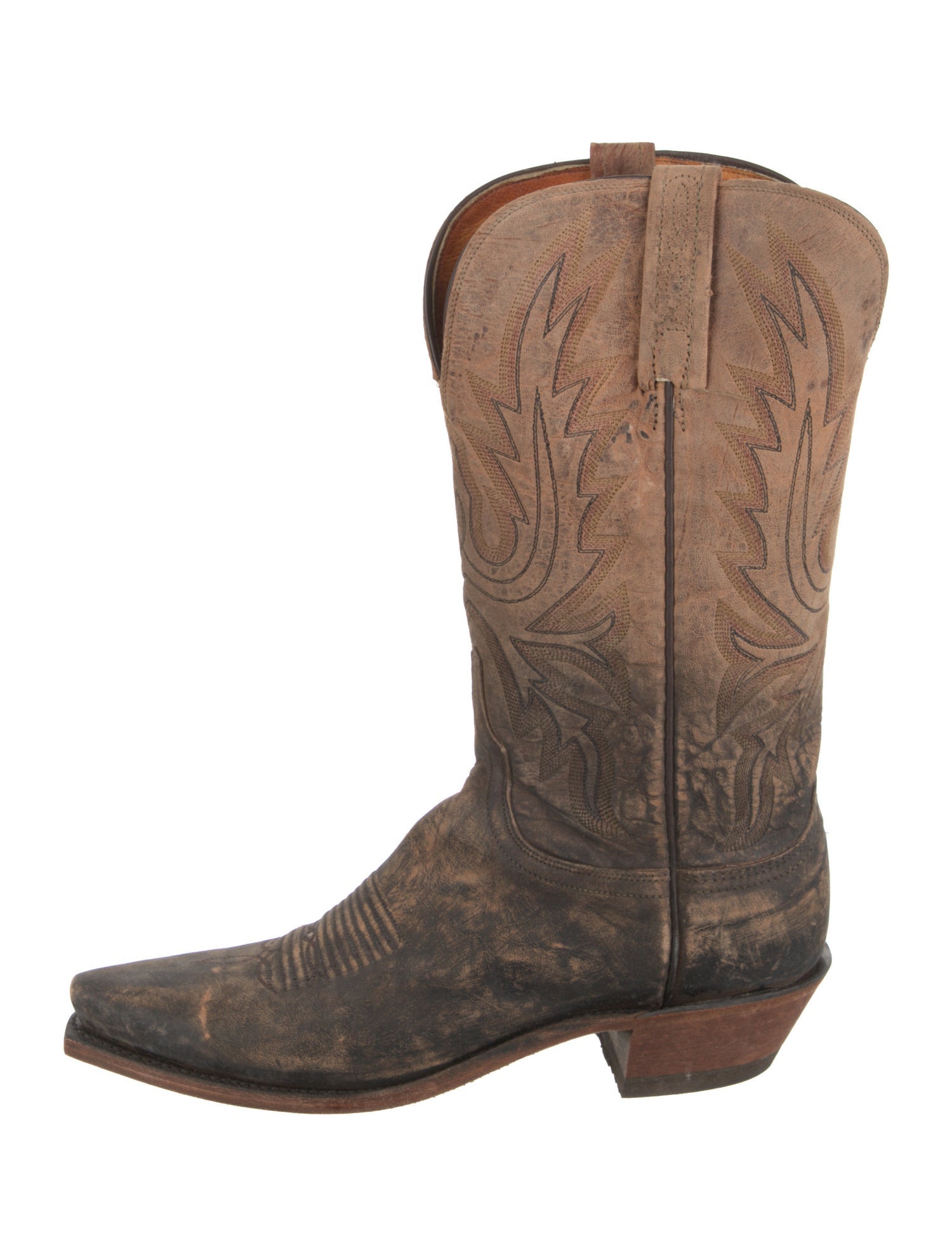 1883 by Lucchese Leather Embroidered Accent Boots