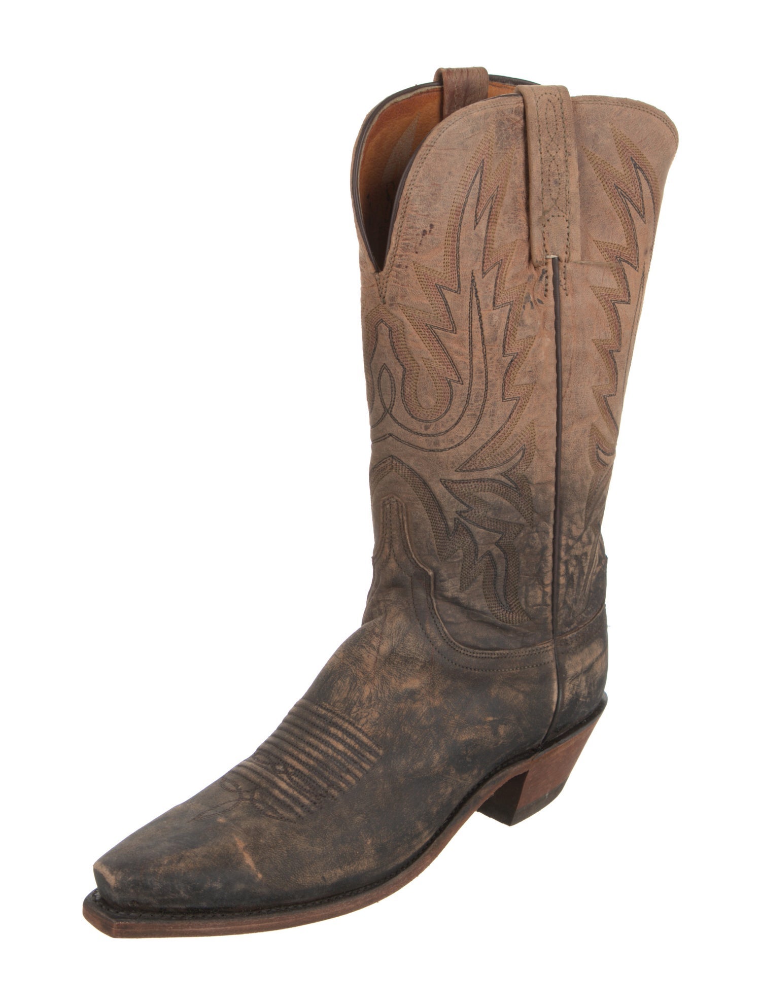 1883 by Lucchese Leather Embroidered Accent Boots