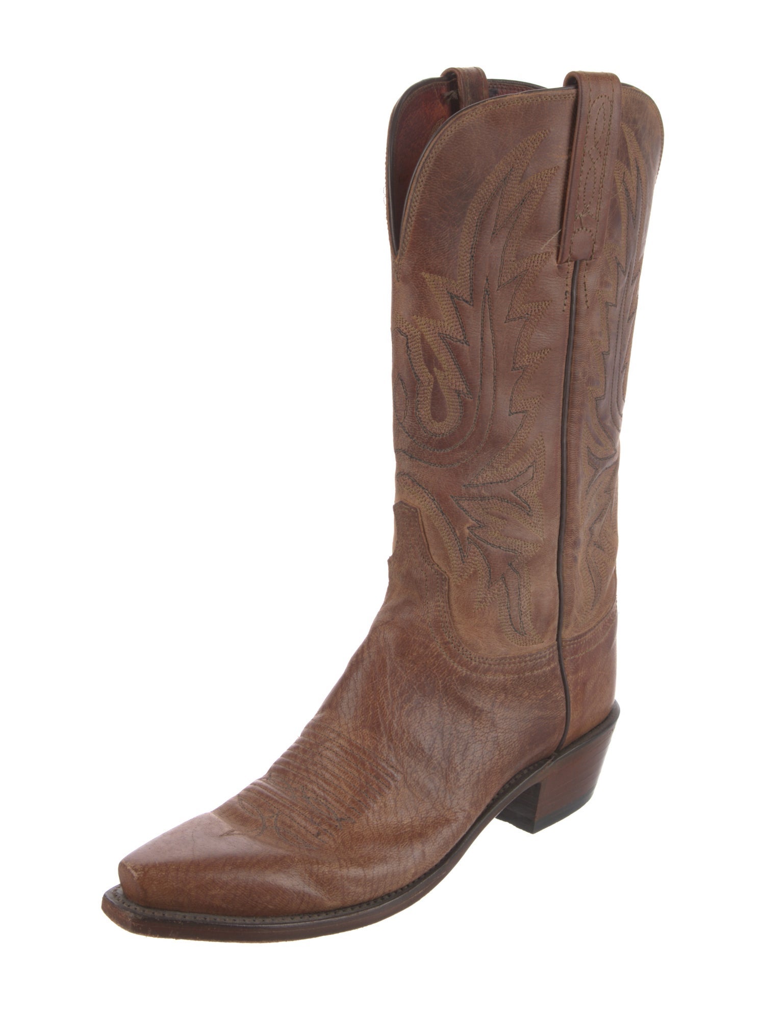1883 by Lucchese Leather Embroidered Accent Western Boots